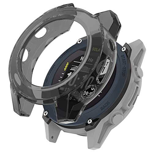 BoLuo Hülle Kompatibel mit Garmin Descent G1 Watch, Schutzhülle Clear Silikon Ultradünne Kratzfest Transparent TPU Case Abdeckung Cover Tasche für Garmin Descent G1 Watch Accessoires (Schwarz) von BoLuo