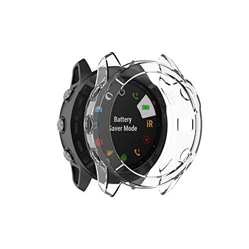 BoLuo Hülle Kompatibel mit Garmin Fenix 6X/6X Pro,Schutzhülle Cover Leicht Weiche Silikon Ultradünne Kratzfest Transparent TPU Case Abdeckung Tasche für Garmin Fenix 6X/ 6X Pro Accessories (klar) von BoLuo