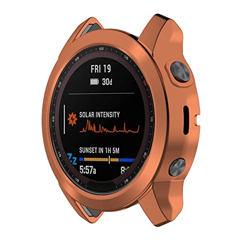 BoLuo Hülle Kompatibel mit Garmin Fenix 7S, Schutzhülle Clear Silikon Ultradünne Kratzfest TPU Case Plating Abdeckung Cover Tasche für Garmin Fenix 7S Solar/Fenix 7S Sapphire Solar Watch (Rose) von BoLuo