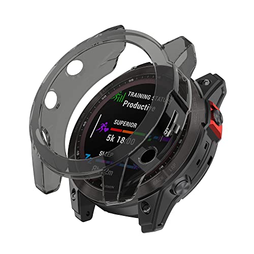 BoLuo Hülle Kompatibel mit Garmin Fenix7X Watch, Schutzhülle Clear Silikon Ultradünne Kratzfest Transparent TPU Case Abdeckung Cover Tasche für Garmin Fenix7X / Fenix 7X Solar Accessories (Schwarz) BoLuo Hülle Kompatibel mit Garmin Fenix7X Watch, Schutzhülle Clear Silikon Ultradünne Kratzfest Transparent TPU Case Abdeckung Cover Tasche für Garmin Fenix7X / Fenix 7X Solar Accessories (Schwarz) von BoLuo