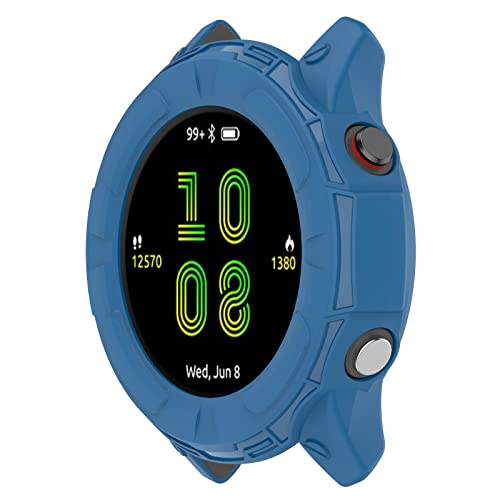 BoLuo Hülle Kompatibel mit Garmin Forerunner 255 Watch Case,Schutzhülle Clear Silikon Ultradünne Kratzfest Transparent TPU Case Abdeckung Cover Tasche für Garmin Forerunner 255 Watch Zubehör (blau) von BoLuo