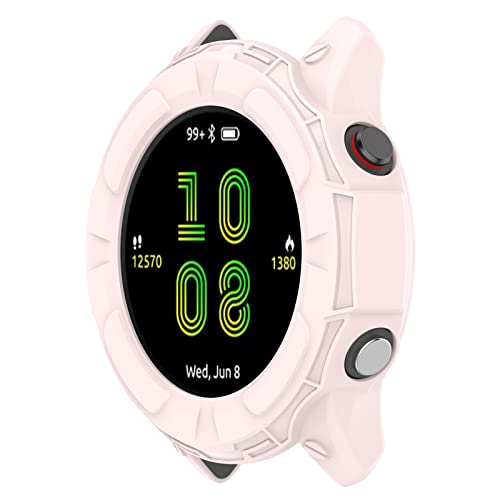 BoLuo Hülle Kompatibel mit Garmin Forerunner 255 Watch Case,Schutzhülle Clear Silikon Ultradünne Kratzfest Transparent TPU Case Abdeckung Cover Tasche für Garmin Forerunner 255 Watch Zubehör (rosa) von BoLuo