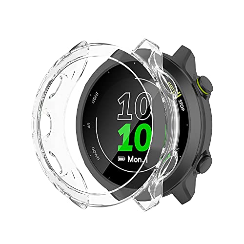 BoLuo Hülle Kompatibel mit Garmin Forerunner 55,Schutzhülle Clear Cover Weiche Silikon Ultradünne Kratzfest Transparent TPU Case Abdeckung Tasche für Garmin Forerunner 55/158 Accessories (Weiß) von BoLuo