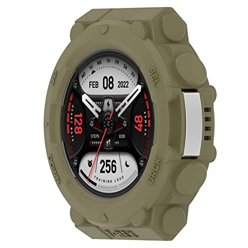 BoLuo Hülle Kompatibel mit Huami Amazfit T-Rex 2 Watch Case,Schutzhülle Clear Silikon Ultradünne Kratzfest Transparent TPU Case Abdeckung Cover Tasche für Huami Amazfit T-Rex 2 Watch Zubehör (grün) von BoLuo