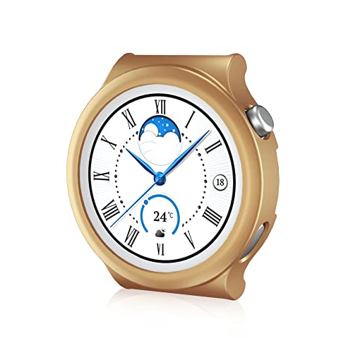 BoLuo Hülle Kompatibel mit Huawei Watch GT 3 Pro 43mm Watch, Schutzhülle Clear Silikon Ultradünne Kratzfest Transparent TPU Case Abdeckung Cover Tasche für Huawei Watch GT 3 Pro 43mm Zubehör (Gold) von BoLuo