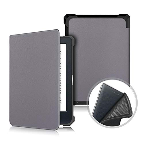 BoLuo Kobo Nia 2020 6.0" Flip Hülle Case, Heavy Duty Slim Ultra PU Leder Telefonkasten Cover Etui Fall Shell Tasche mit Auto Wake/Sleep für Kobo Nia 2020 6.0 Inch 2020 Tablet PC (grau) von BoLuo