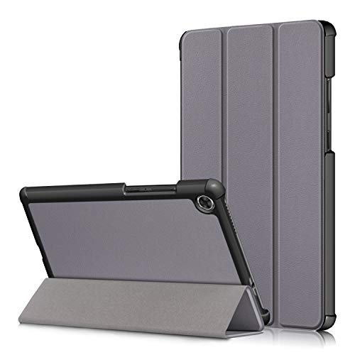 BoLuo Lenovo Tab M8 Flip Hülle Case,Heavy Duty Tri-fold Ultra Silikon Brieftasche PU Leder Telefonkasten Cover Schutzhülle Etui Fall Shell Tasche für Lenovo Tab M8 8.0" TB-8505F/X Tablet PC (grau) von BoLuo