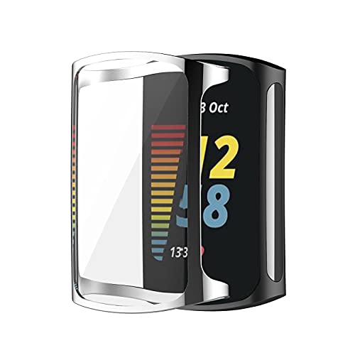 BoLuo Screen Protector Hülle für Fitbit Charge 5 Watch, Schutzhülle Cover Weiche Silikon Ultradünne Kratzfest Transparent Case Abdeckung Tasche für Fitbit Charge 5 Smartwatch Accessories (Silber) BoLuo Screen Protector Hülle für Fitbit Charge 5 Watch, Schutzhülle Cover Weiche Silikon Ultradünne Kratzfest Transparent Case Abdeckung Tasche für Fitbit Charge 5 Smartwatch Accessories (Silber) von BoLuo