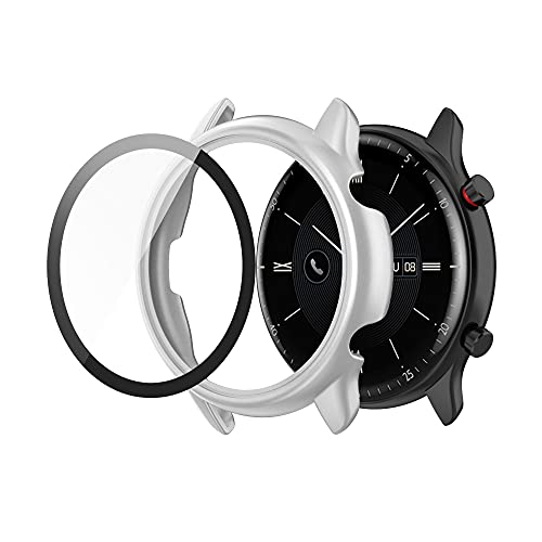 BoLuo Screen Protector Hülle für Huami Amazfit GTR2 eSIM,Schutzhülle Cover Weiche Silikon Ultradünne Kratzfest Transparent Case Abdeckung Tasche für Huami Amazfit GTR2 eSIM/GTR2 e/GTR2 (Silber) von BoLuo