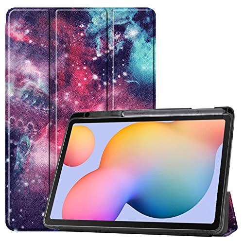 Galaxy Tab S6 Lite Flip Hülle Case mit Stifthalter,Heavy Duty fold Silikon PU Leder Telefonkasten Cover Etui Fall Shell Tasche für Samsung Galaxy S6 Lite 10.4" SM-P610/P615 2020 Tablet PC (Galaxis) von BoLuo