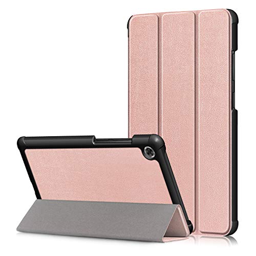 Lenovo Tab M7 7.0" TB-7305 Flip Hülle Case,Heavy Duty Tri-fold Ultra PU Leder Telefonkasten Silikon Cover Schutzhülle Etui Fall Shell Tasche für Lenovo Tab M7 7.0" TB-7305F/X/I Tablet PC (Roségold) von BoLuo