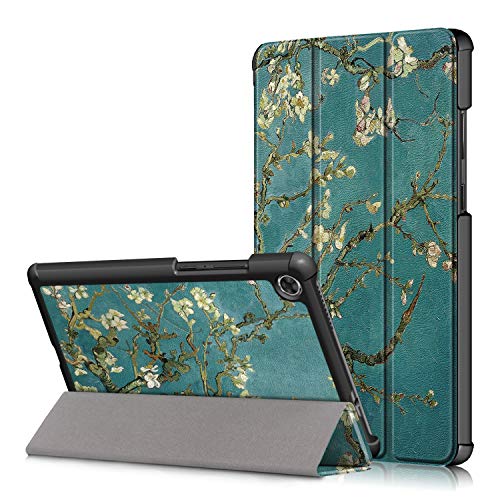 Lenovo Tab M8 Flip Hülle Case,Heavy Duty Tri-fold Ultra Silikon Brieftasche PU Leder Telefonkasten Cover Schutzhülle Etui Fall Shell Tasche für Lenovo Tab M8 8.0" TB-8505F/X Tablet PC (Aprikose) von BoLuo