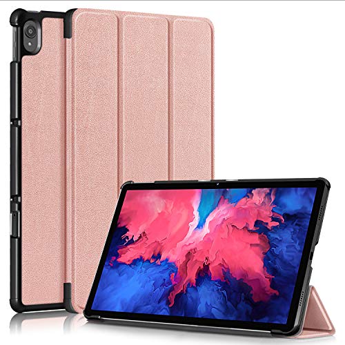 Lenovo Tab P11 11" 2020 Flip Hülle Case,Heavy Duty PU Leder Telefonkasten Ultra Cover Etui Slim Fall Shell Tasche mit Auto Wake/Sleep für Lenovo Tab P11 11 inch 2020 TB-J606F Tablet PC (Gold) von BoLuo