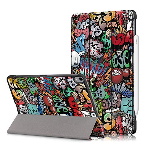 New iPad 10.8 2020/iPad Air 4 Hülle Case, Heavy Duty Slim Ultra PU Leder Telefonkasten Cover Etui Fall Shell Tasche mit Auto Wake/Sleep für New iPad 10.8"/iPad Air 4th Generation Tablet (Graffiti) von BoLuo