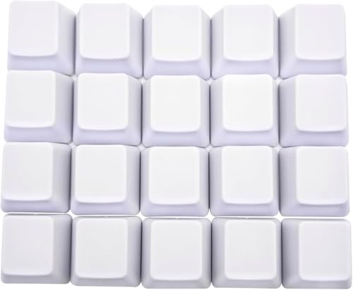 BoaJAJUHU OEM-Profil Blank Tastenkappen PBT Regenbogen gemischte Farben 1U R4 Tastenkappe für MX-Schalter mechanische Tastatur (Weiß, 20Stück) von BoaJAJUHU