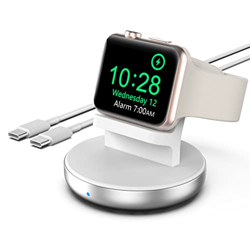 Boaraino Kabelloses Ladegerät kompatibel mit Apple Watch 9/8/7/6/SE/5/4/3, magnetische Ladedocken, tragbarer Uhren-Ladeständer mit USB C to USB C Ladekabel von Boaraino