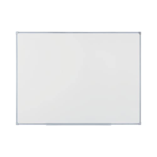 BoardsPlus Economy Magnetisches Whiteboard, 118 x 88 cm mit lackierter, trocken abwischbarer Stahloberfläche und Rahmen aus grauer Tech-Legierung von BoardsPlus