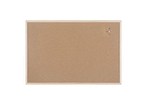 BoardsPlus Korktafel, 90 x 60 cm, Kiefer Holzrahmen, Naturkork Pinnwand, 5 Größen wählbar von BoardsPlus