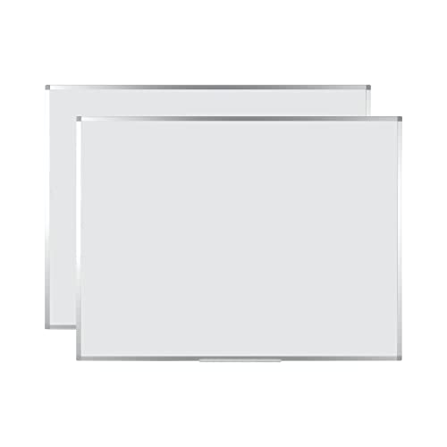 BoardsPlus Magnetisches Whiteboard 105 x 75 cm, Mit Aluminiumrahmen und Stifteablage, Tocken Abwischbar, Wiederbeschreibbar, 2 Stück von BoardsPlus