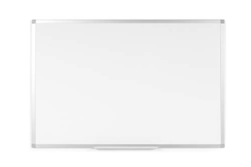 BoardsPlus - Magnetisches Whiteboard - 120 x 90 cm - Magnettafel mit Lackierte Stahloberfläche, Magnetwand mit Alurahmen Und Stifteablage, BPM05754040, Weiß, Silber, hellgrau von BoardsPlus