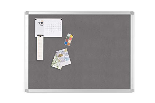 BoardsPlus - Pinnwand - 60 x 45 cm - Grauem Filztafel mit Aluminiumrahmen von BoardsPlus