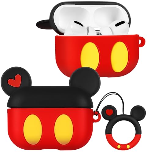Boaretiu Schutzhülle für AirPods Pro/Pro 2. Generation, niedliches Kawaii-Herz mit Schlüsselanhänger, für AirPods Pro & Pro 2, lustig, 3D, weiches Silikon, lustig, cool für Mädchen, Frauen, Teenager von Boaretiuㅤ