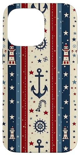 Anker-Muster Hülle für iPhone 14 Pro Max Anker-Muster Hülle für iPhone 14 Pro Max von Boat Captain Sea Ocean Nautical Accessories