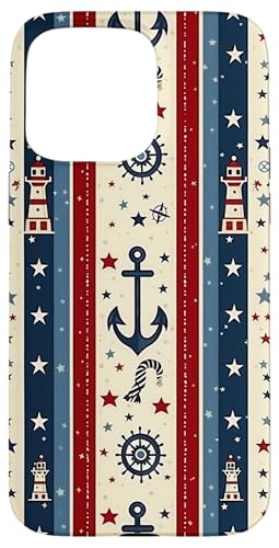 Anker-Muster Hülle für iPhone 15 Pro Max Anker-Muster Hülle für iPhone 15 Pro Max von Boat Captain Sea Ocean Nautical Accessories
