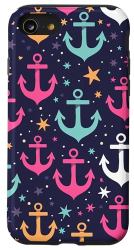 Anker-Muster Hülle für iPhone SE (2020) / 7 / 8 von Boat Captain Sea Ocean Nautical Accessories