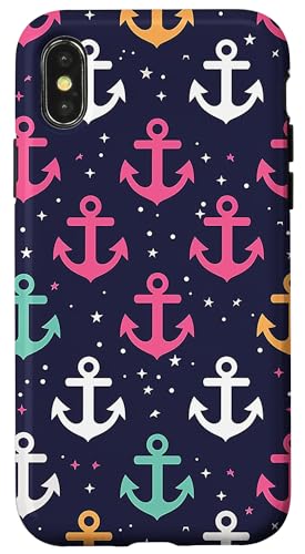 Anker-Muster Hülle für iPhone X/XS Anker-Muster Hülle für iPhone X/XS von Boat Captain Sea Ocean Nautical Accessories