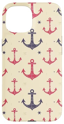 Anker Rot Schwarz Musterdruck Hülle für iPhone 15 Anker Rot Schwarz Musterdruck Hülle für iPhone 15 von Boat Captain Sea Ocean Nautical Accessories