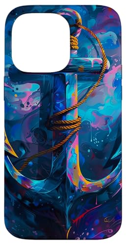 Buntes Anker-Aquarell Hülle für iPhone 14 Pro Max Buntes Anker-Aquarell Hülle für iPhone 14 Pro Max von Boat Captain Sea Ocean Nautical Accessories