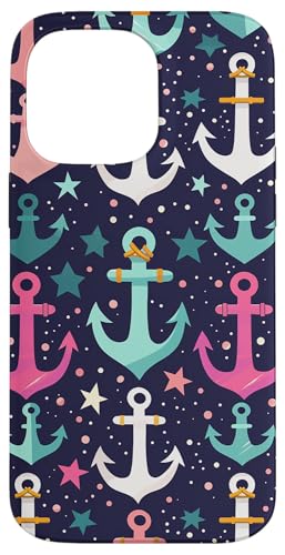 Buntes Ankermuster Hülle für iPhone 14 Pro Max Buntes Ankermuster Hülle für iPhone 14 Pro Max von Boat Captain Sea Ocean Nautical Accessories
