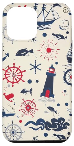 Leuchtturm Anker nautisches Muster Hülle für iPhone 12 Pro Max Leuchtturm Anker nautisches Muster Hülle für iPhone 12 Pro Max von Boat Captain Sea Ocean Nautical Accessories