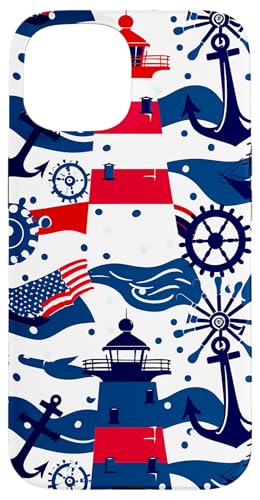 Leuchtturm Anker nautisches Muster Hülle für iPhone 15 Leuchtturm Anker nautisches Muster Hülle für iPhone 15 von Boat Captain Sea Ocean Nautical Accessories