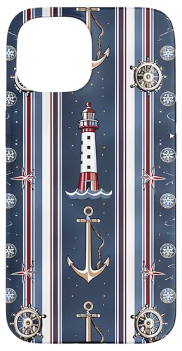 Leuchtturm Anker nautisches Muster Hülle für iPhone 15 Leuchtturm Anker nautisches Muster Hülle für iPhone 15 von Boat Captain Sea Ocean Nautical Accessories