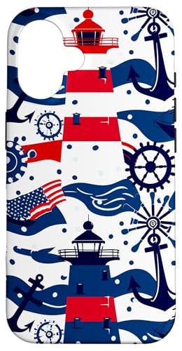 Leuchtturm Anker nautisches Muster Hülle für iPhone 16 Leuchtturm Anker nautisches Muster Hülle für iPhone 16 von Boat Captain Sea Ocean Nautical Accessories