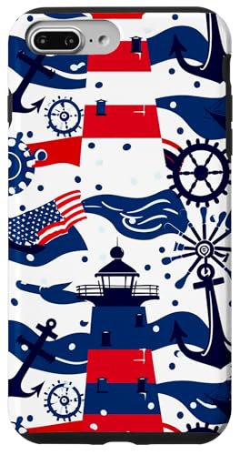 Leuchtturm Anker nautisches Muster Hülle für iPhone 7 Plus/8 Plus Leuchtturm Anker nautisches Muster Hülle für iPhone 7 Plus/8 Plus von Boat Captain Sea Ocean Nautical Accessories