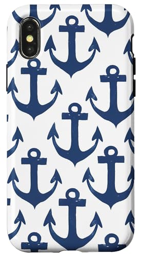 Nauticals Schiffsboot, Anker-Design, Weiß / Blaugrün Hülle für iPhone X/XS Nauticals Schiffsboot, Anker-Design, Weiß / Blaugrün Hülle für iPhone X/XS von Boat Captain Sea Ocean Nautical Accessories