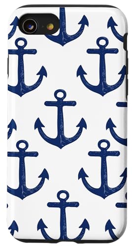 Nautische Anker, Blau Hülle für iPhone SE (2020) / 7 / 8 von Boat Captain Sea Ocean Nautical Accessories
