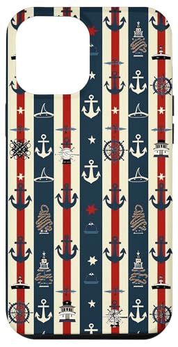 Nautisches blau-weißes Anker-Design für Seesegel-Fans Hülle für iPhone 12 Pro Max Nautisches blau-weißes Anker-Design für Seesegel-Fans Hülle für iPhone 12 Pro Max von Boat Captain Sea Ocean Nautical Accessories