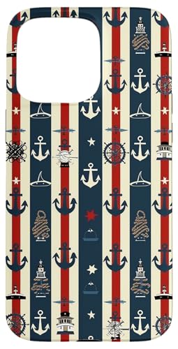 Nautisches blau-weißes Anker-Design für Seesegel-Fans Hülle für iPhone 15 Pro Max Nautisches blau-weißes Anker-Design für Seesegel-Fans Hülle für iPhone 15 Pro Max von Boat Captain Sea Ocean Nautical Accessories