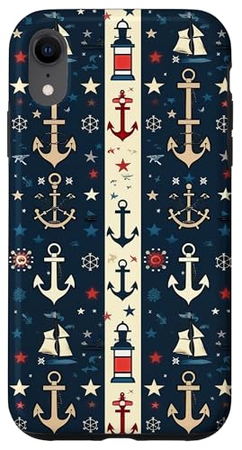 Sea Captain Anker Leuchtturm Muster Hülle für iPhone XR Sea Captain Anker Leuchtturm Muster Hülle für iPhone XR von Boat Captain Sea Ocean Nautical Accessories