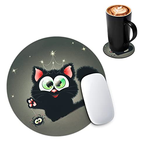 Runder Mauspad-Set mit Untersetzer, Rutschfester Gummibasis, 2 Stück - Essential Zubehör für Büro, Laptop und Computer (Durchmesser 20 cm und 10 cm) von Boaulee