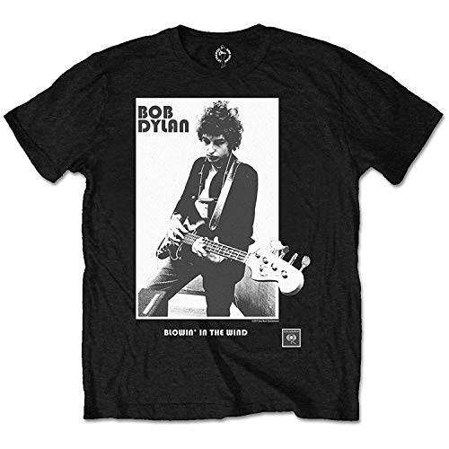 T-Shirt # M Kids Black # Blowing in the Wind von Bob Dylan