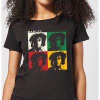 Bob Marley Faces Damen T-Shirt - Schwarz - L von Bob Marley