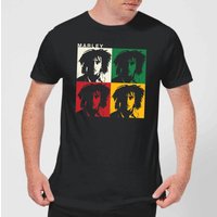 Bob Marley Faces Herren T-Shirt - Schwarz - XS von Original Hero
