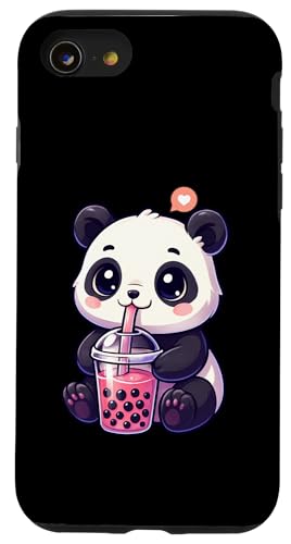 Niedlicher Panda Boba Tee-Liebhaber Zoo Kawaii Jungen Mädchen Kinder Hülle für iPhone SE (2020) / 7 / 8 von BobaTeaAxis1
