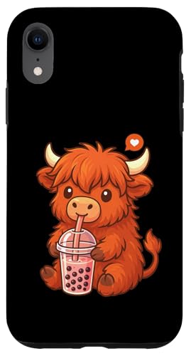 Süße Hochlandkuh Boba Teeliebhaber Zoo Kawaii Jungen Mädchen Kinder Hülle für iPhone XR von BobaTeaAxis1