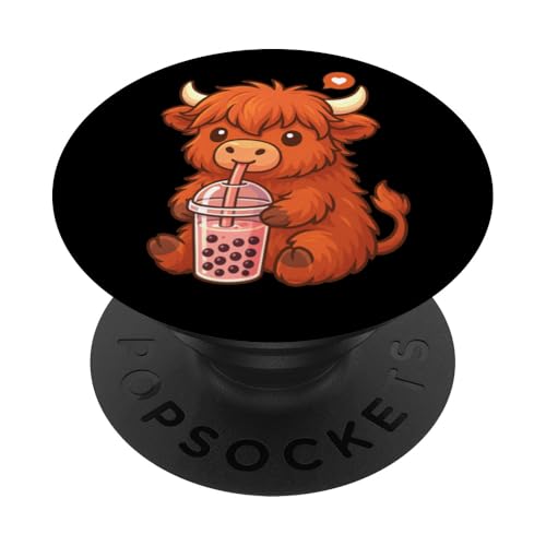 Süße Hochlandkuh Boba Teeliebhaber Zoo Kawaii Jungen Mädchen Kinder PopSockets Klebender PopGrip Süße Hochlandkuh Boba Teeliebhaber Zoo Kawaii Jungen Mädchen Kinder PopSockets Klebender PopGrip von BobaTeaAxis1